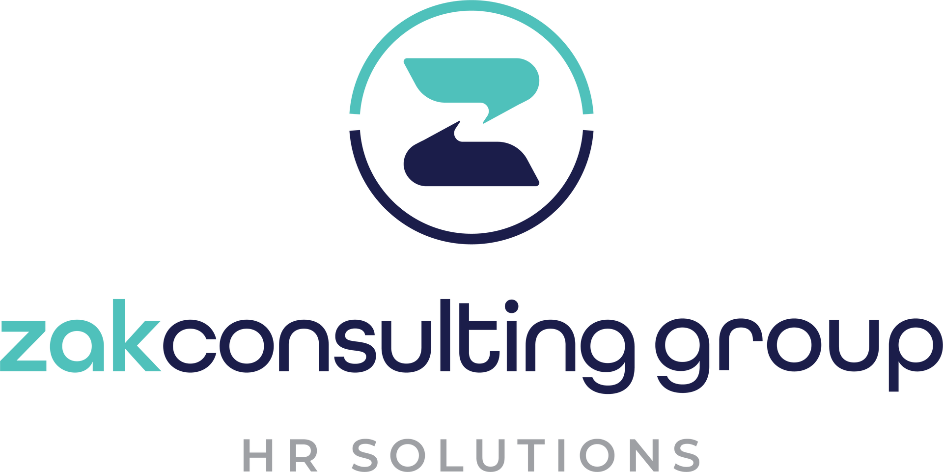 a logo for a company called zak consulting group hr solutions .