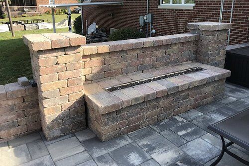 Brick fence with gravel — Jasper, IA — Dubois Co. Block & Brick Inc.