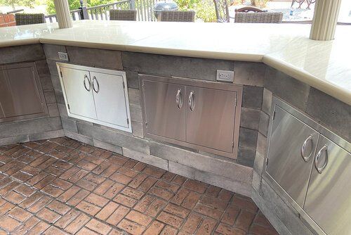 Stainless cabinet doors — Jasper, IA — Dubois Co. Block & Brick Inc.