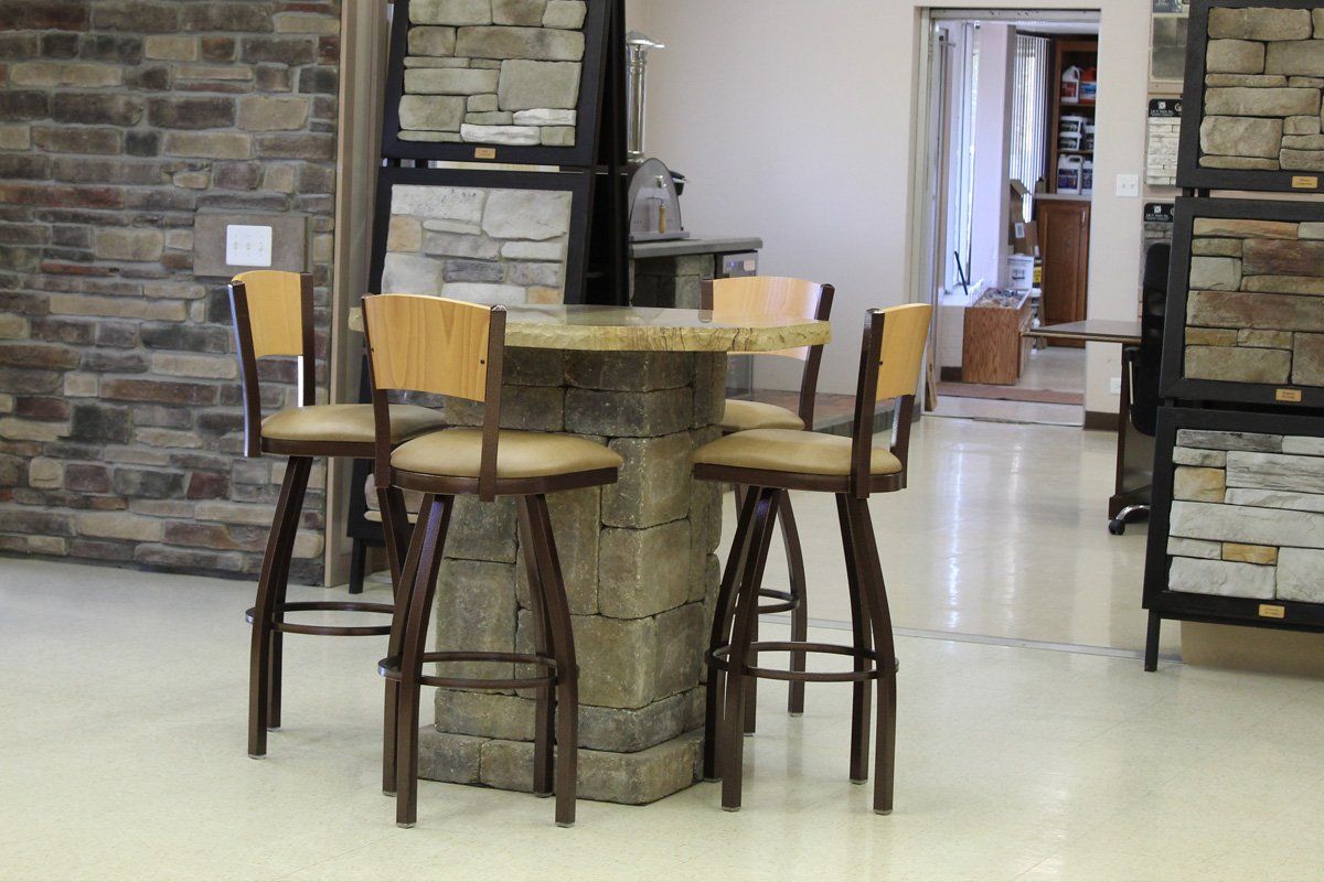 Four chairs — Jasper, IA — Dubois Co. Block & Brick Inc.