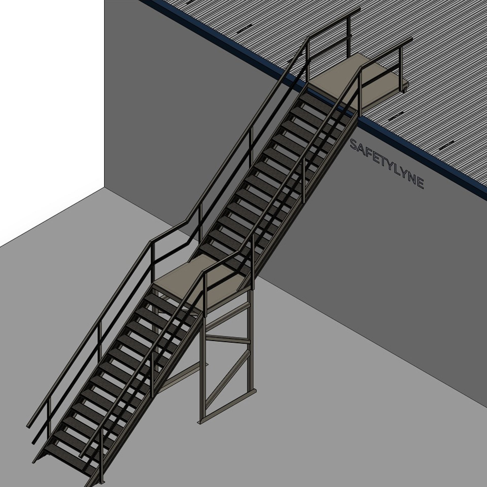 Structural Aluminium Roof Access Stairs