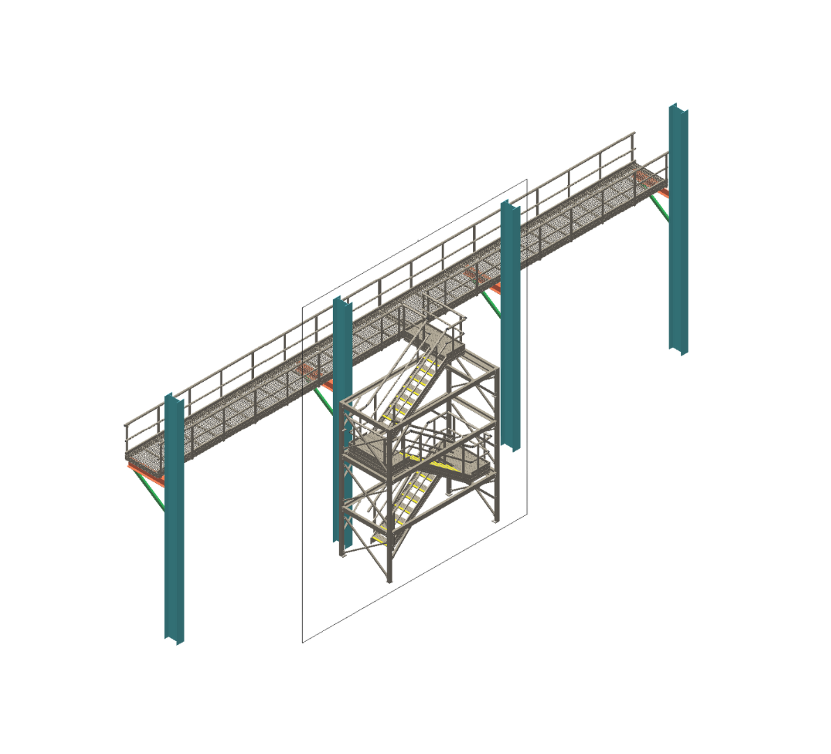 Structural Elevated Stair Walkway Fabrication and Engineering Example