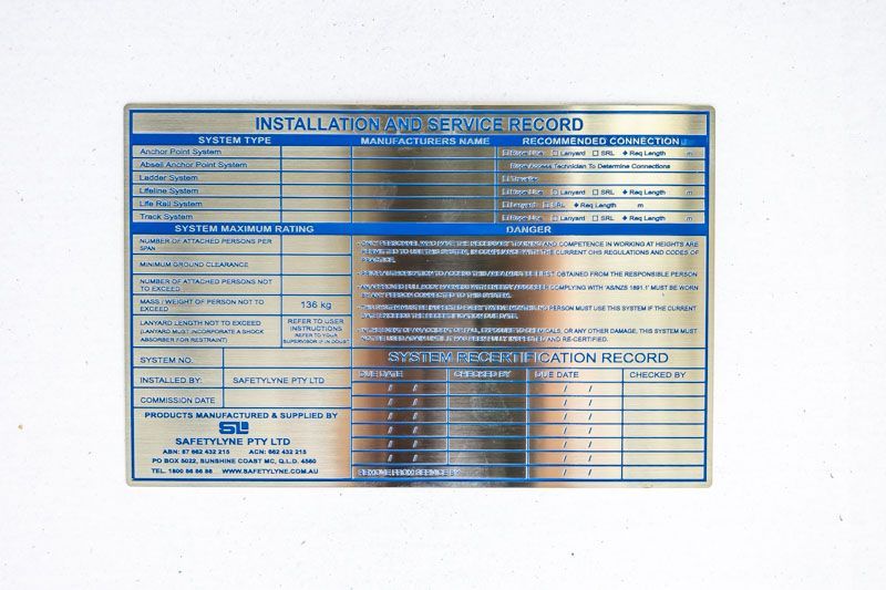 Roof safety certification seal example