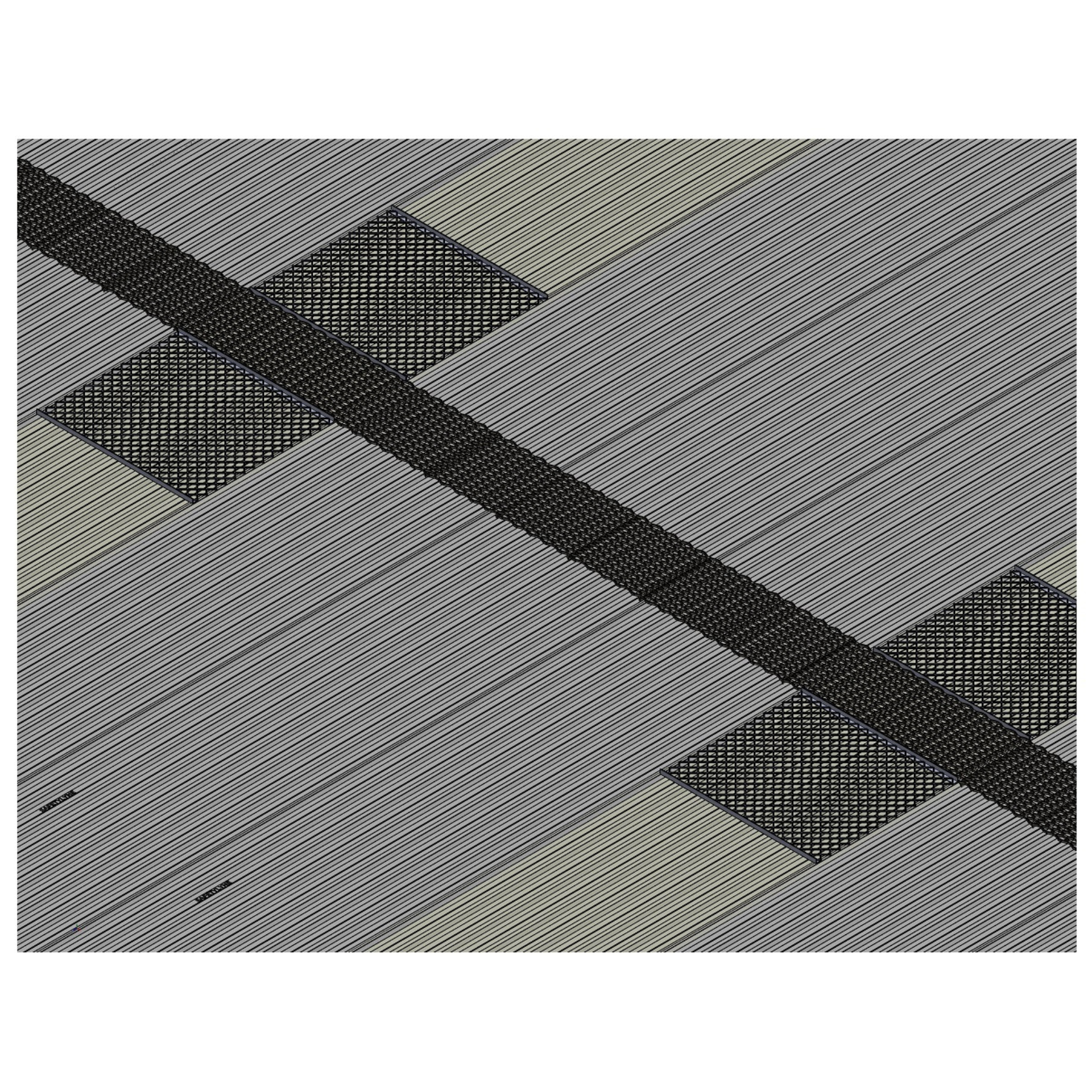 Roof safety system design with skylight protection and walkways