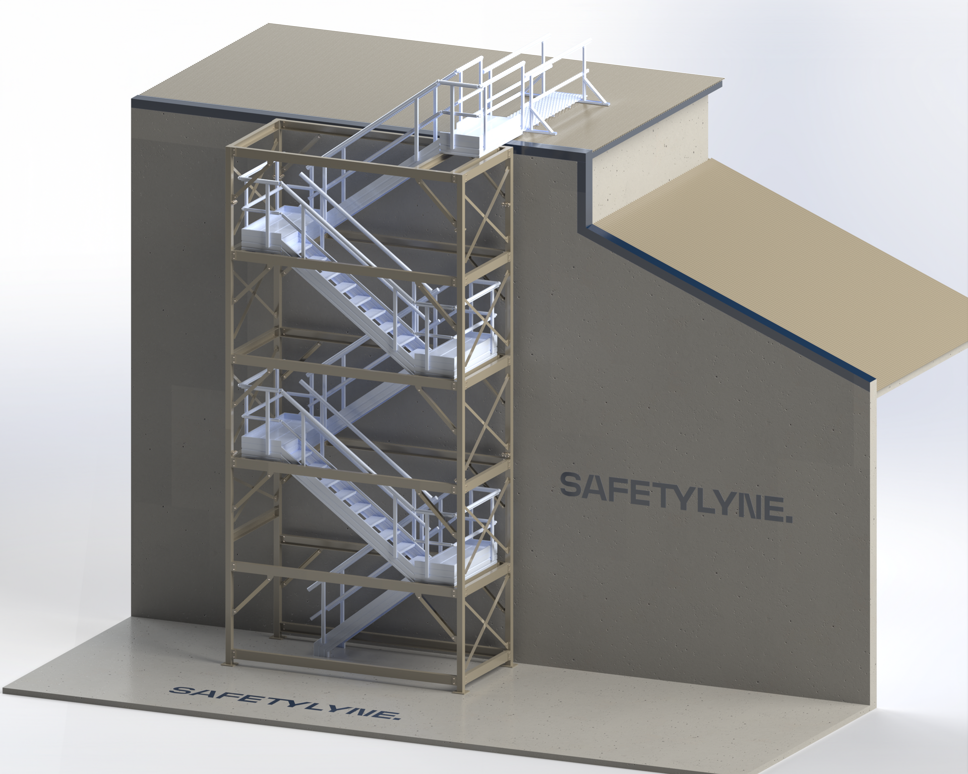 Roof Access Stair Tower Drawing For Building Safety Features