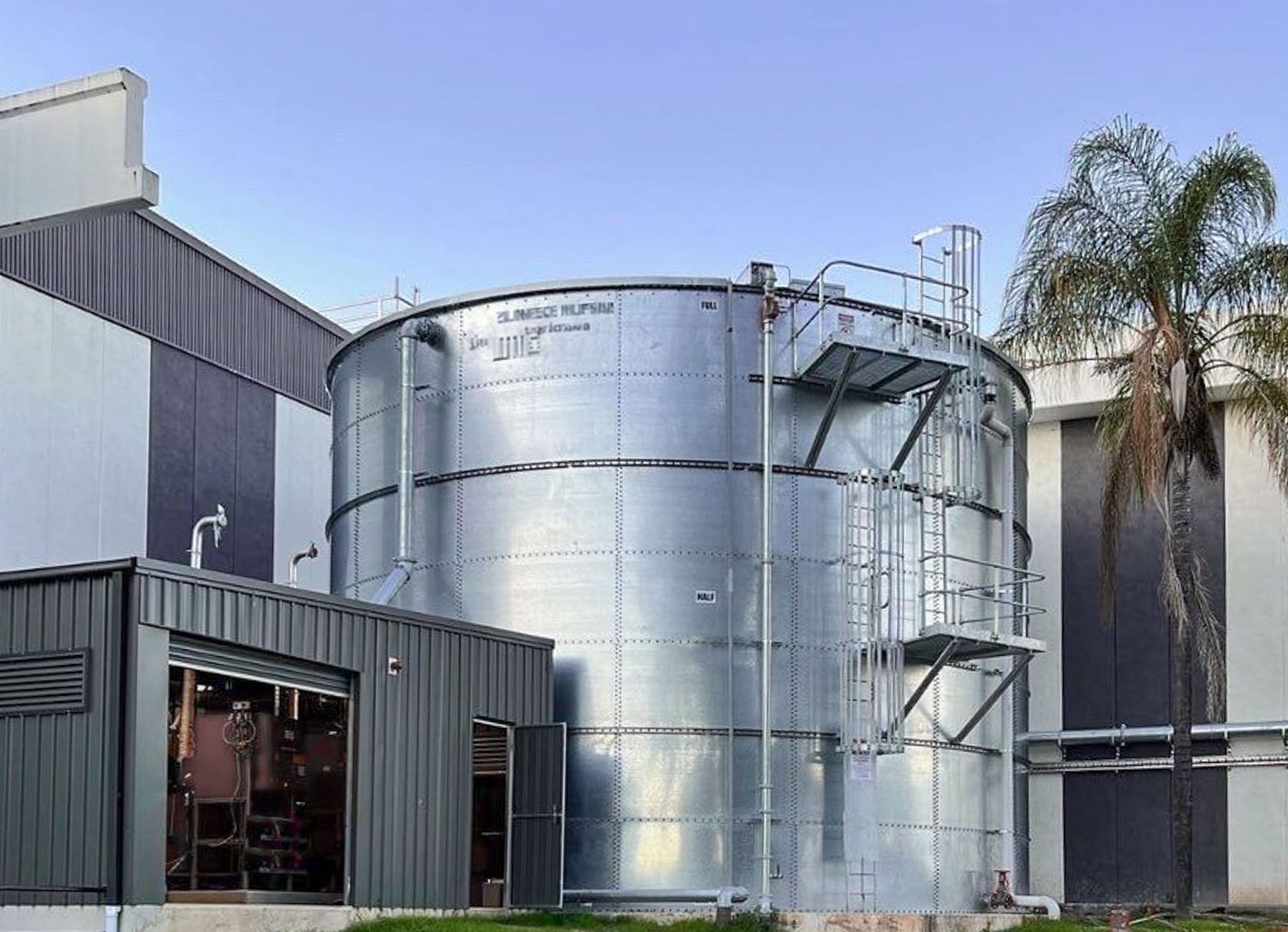 Tank Storage With Stair Access in an Industrial Facility 