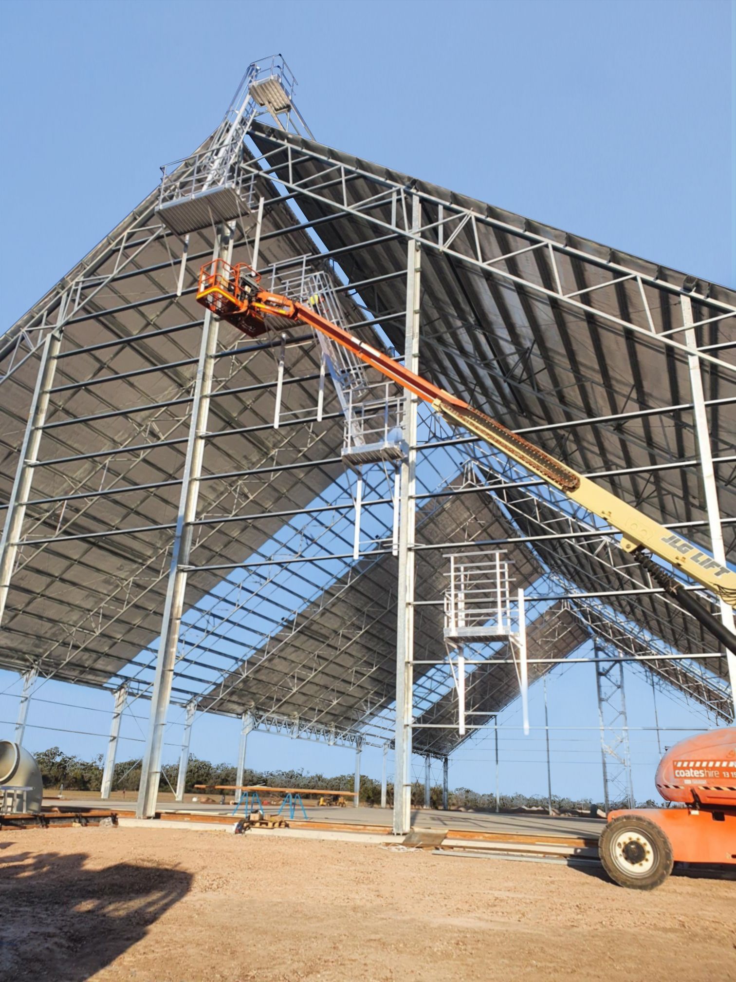 agricultural access system for tall structure in Australian Outback