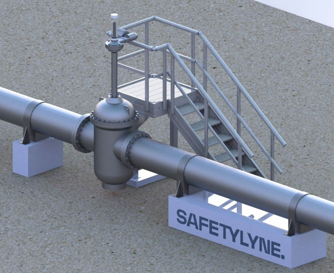 Pipelines access platform and stairs render