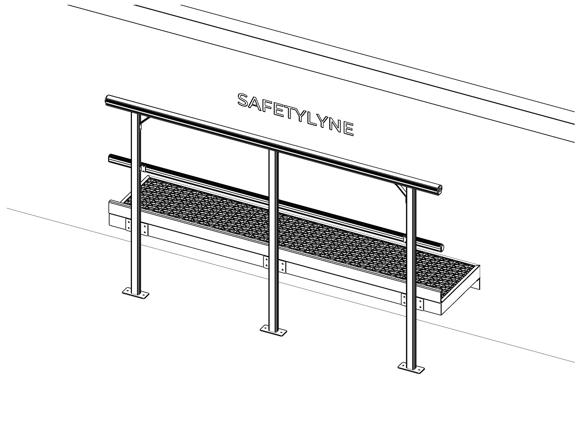 Aluminium non-corrosive walkway for marine environment