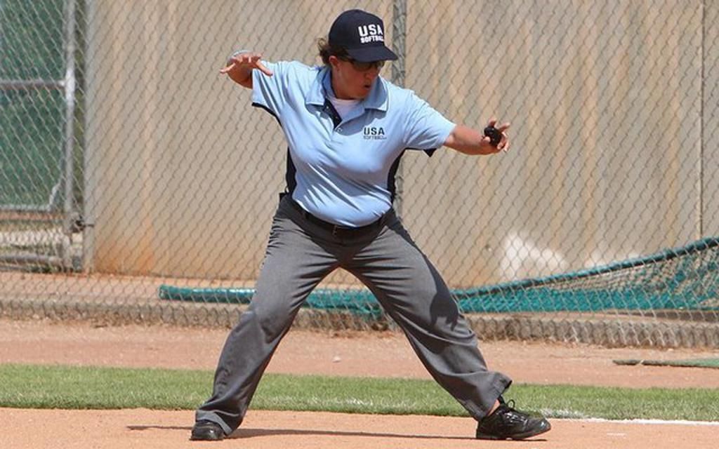 Baseball umpire reffing for Oregon Youth Softball