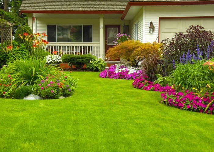 Clean exterior home during late spring season