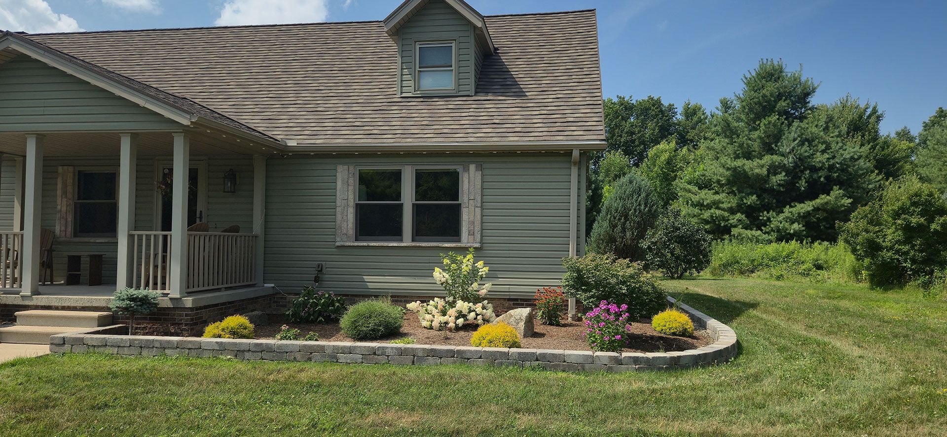 Clean exterior home during late spring season