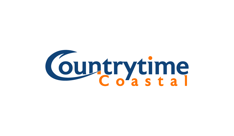 The countrytime coastal logo is blue and orange on a white background.