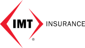 IMT Insurance logo with red diamond shape around black 