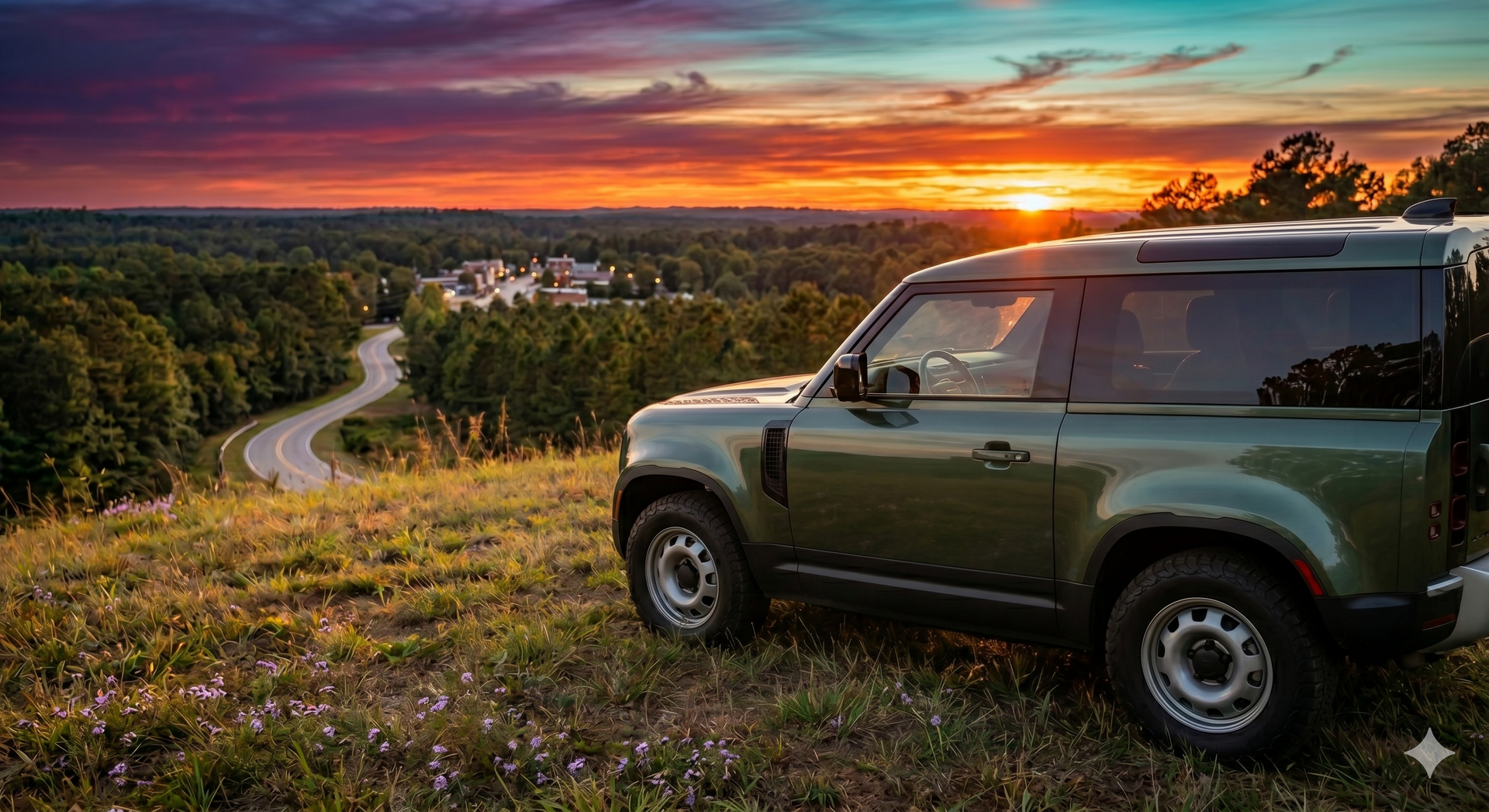 suv parked on a hill