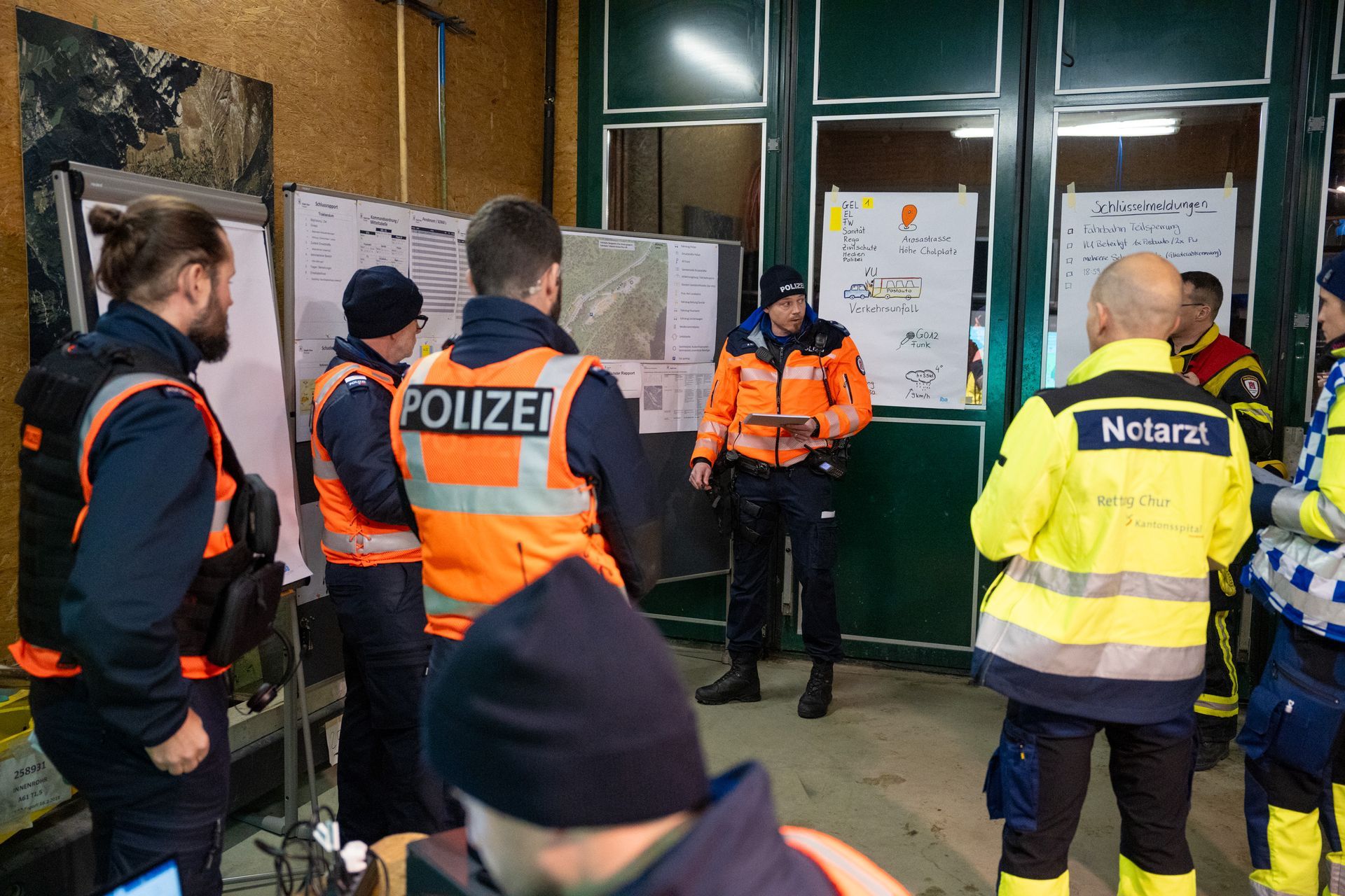 Führungsassistenten der Stadtpolizei Chur bei einer Übung