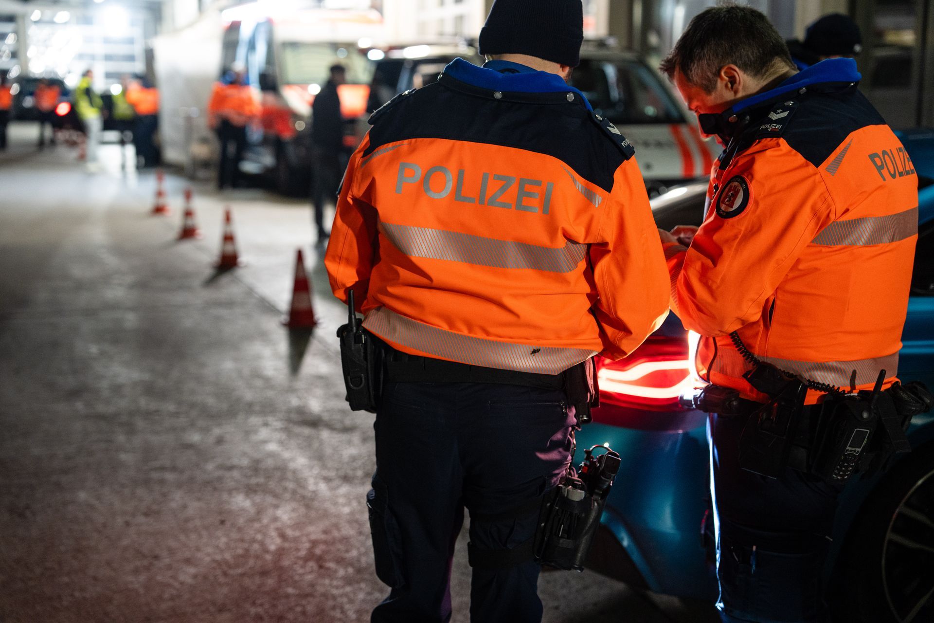 Grosse Verkehrskontrolle der Stadtpolizei Chur am Abend
