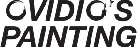 Logo for Ovidio's Painting with stylized brushstroke circles around the letters O and I.