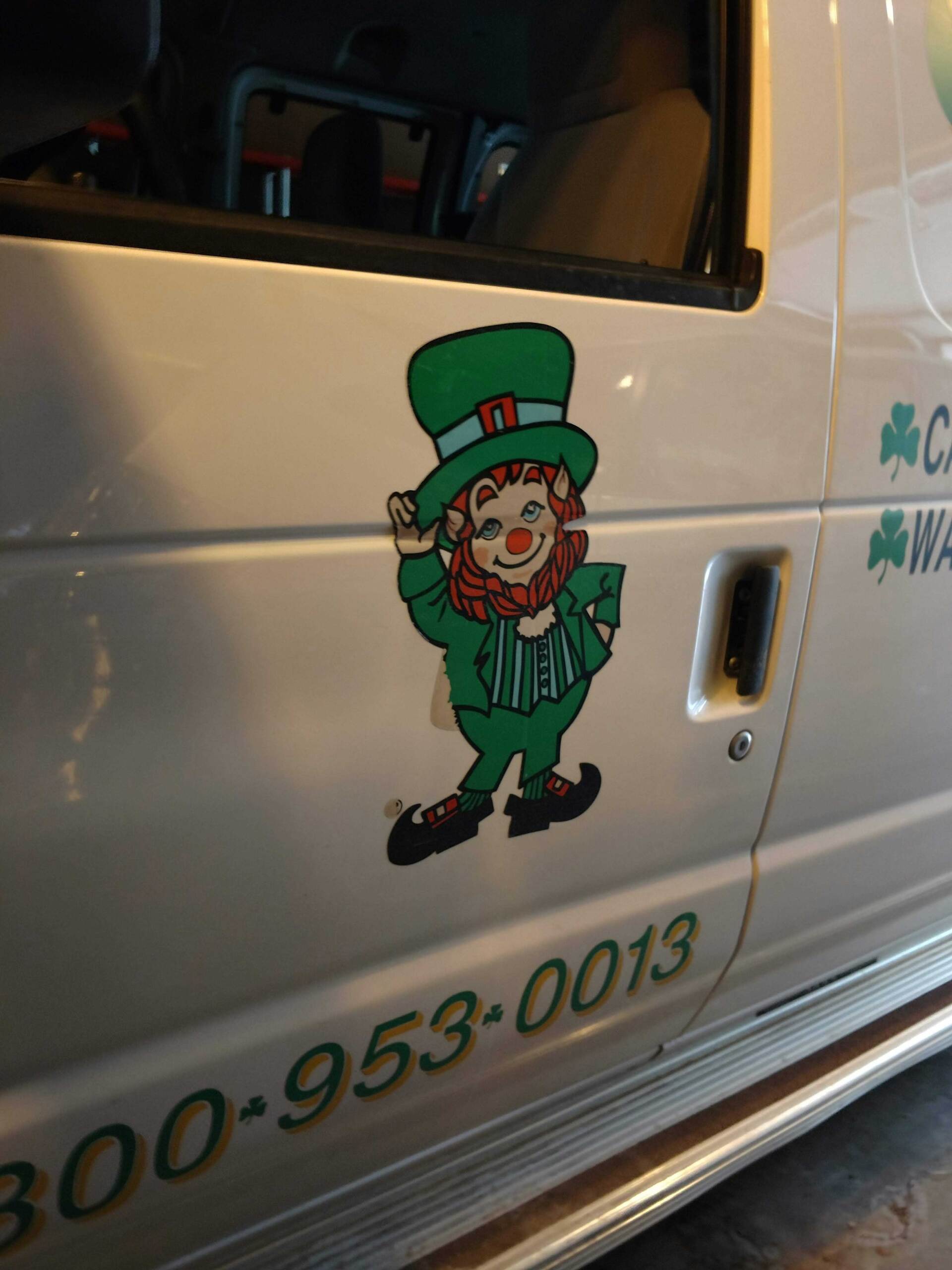 Clover Carpet Logo Printed On Their Service Auto — St. John’s, MI — Clover Carpet Cleaning