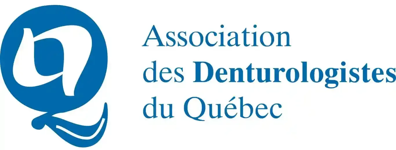 Un logo bleu et blanc pour l'association des denturologistes du québec