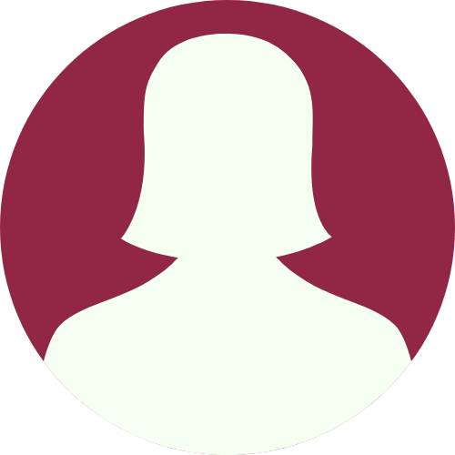 A silhouette of a woman 's head in a red circle