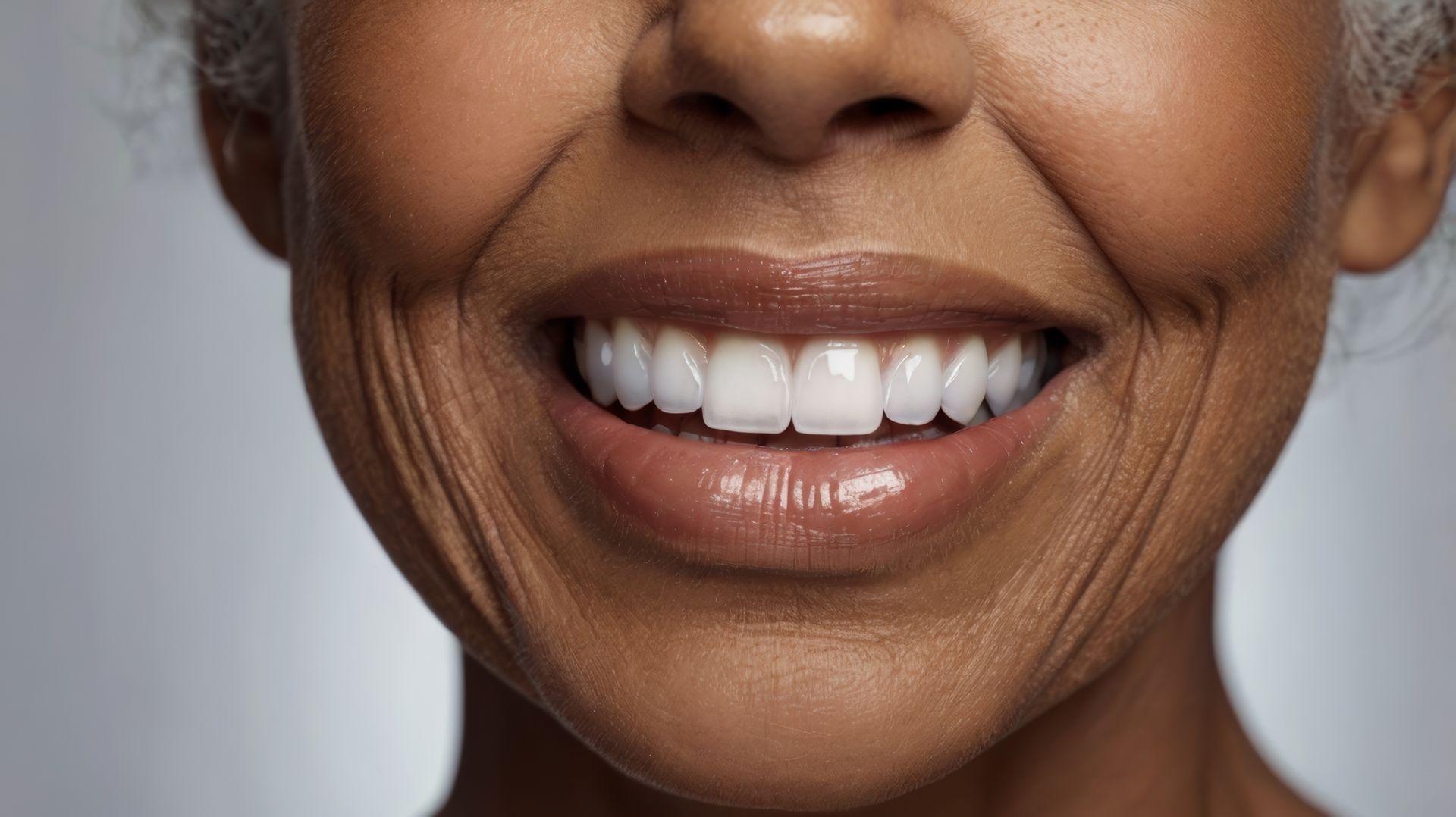 Un gros plan du sourire d'une femme aux dents blanches.