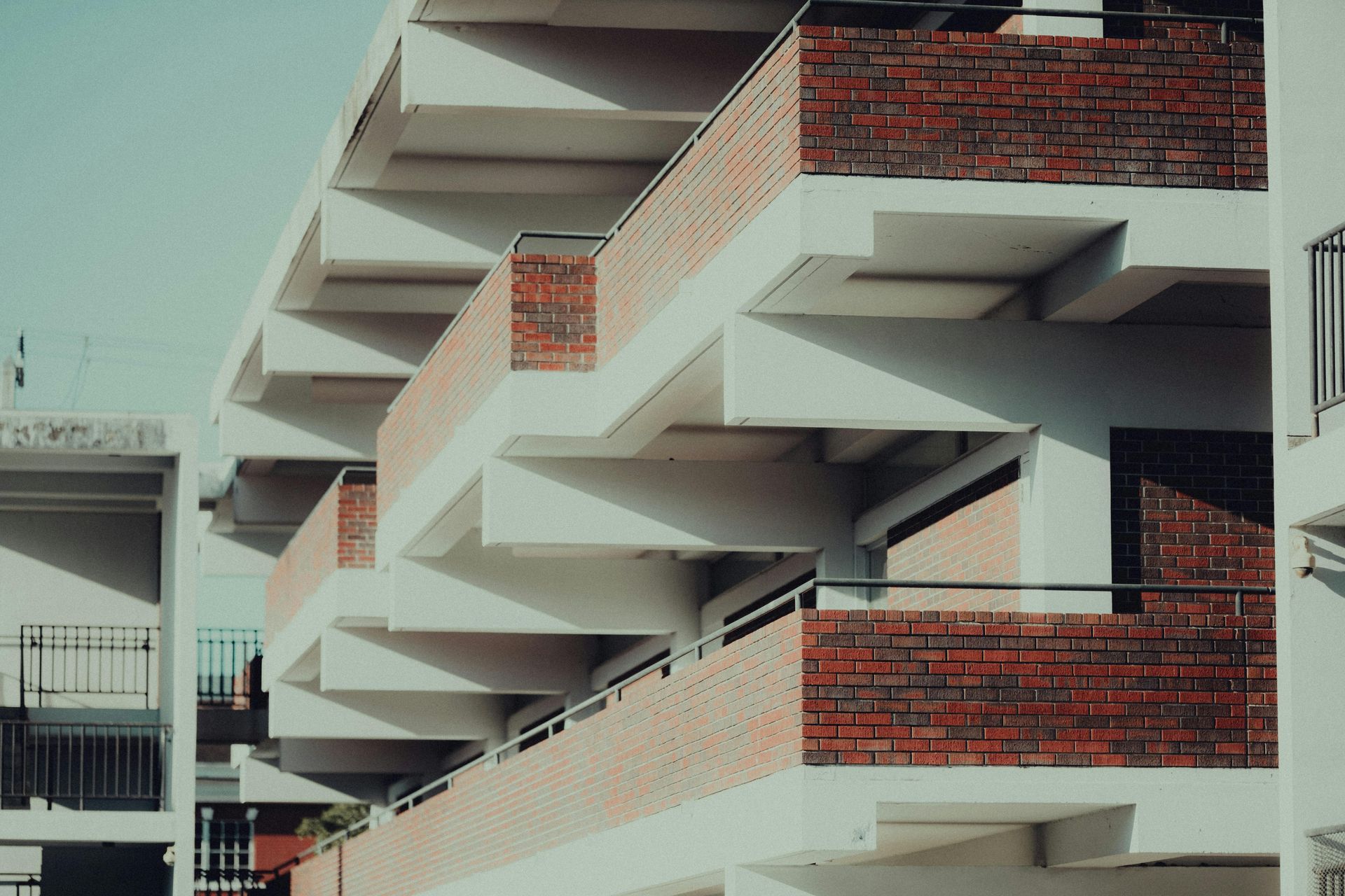 A commercial building with balconies