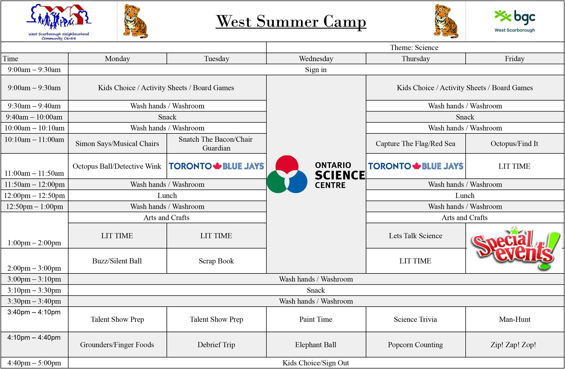 West Scarborough Summer Camps