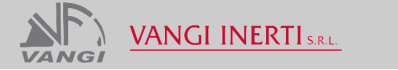 Il logo aziendale di VANGI INERTI SRL presenta una grafica stilizzata grigia e il nome dell'azienda in testo rosso.