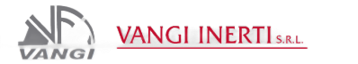 Il logo di Vangi Inerti SRL presenta un'icona stilizzata grigia con il nome dell'azienda in testo rosso.
