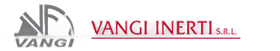 Il logo di Vangi Inerti SRL presenta un'icona stilizzata grigia con il nome dell'azienda in testo rosso.
