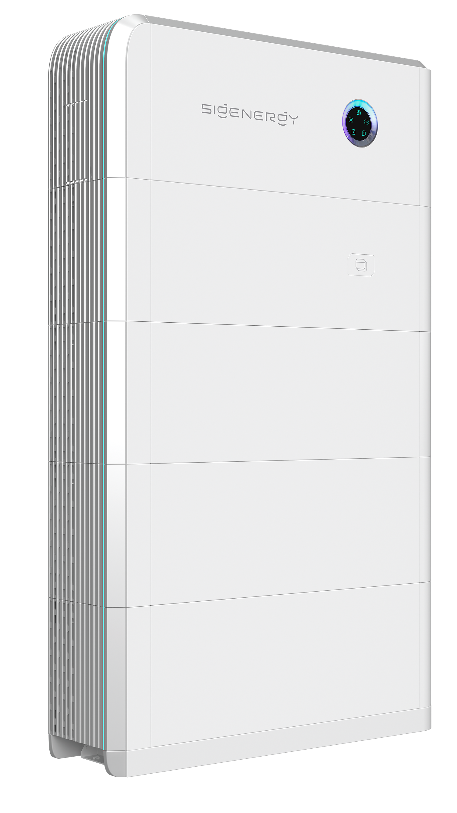 Thuisbatterij van Sigenergy, buiten gemonteerd, vlakbij de muur van een gebouw.
