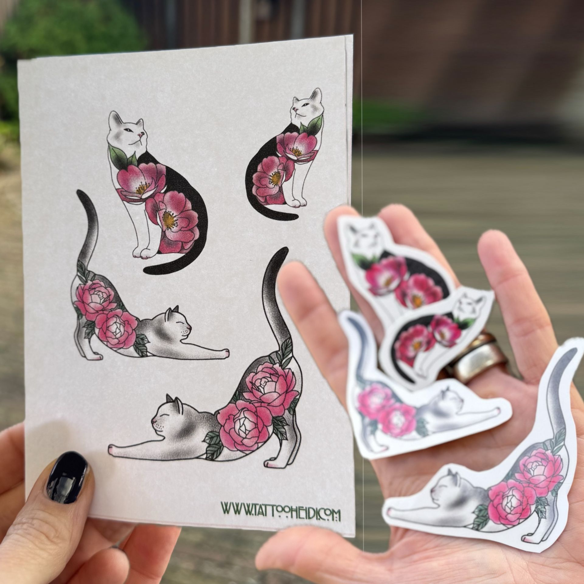 Copying Temporary tattoo set 4 cats