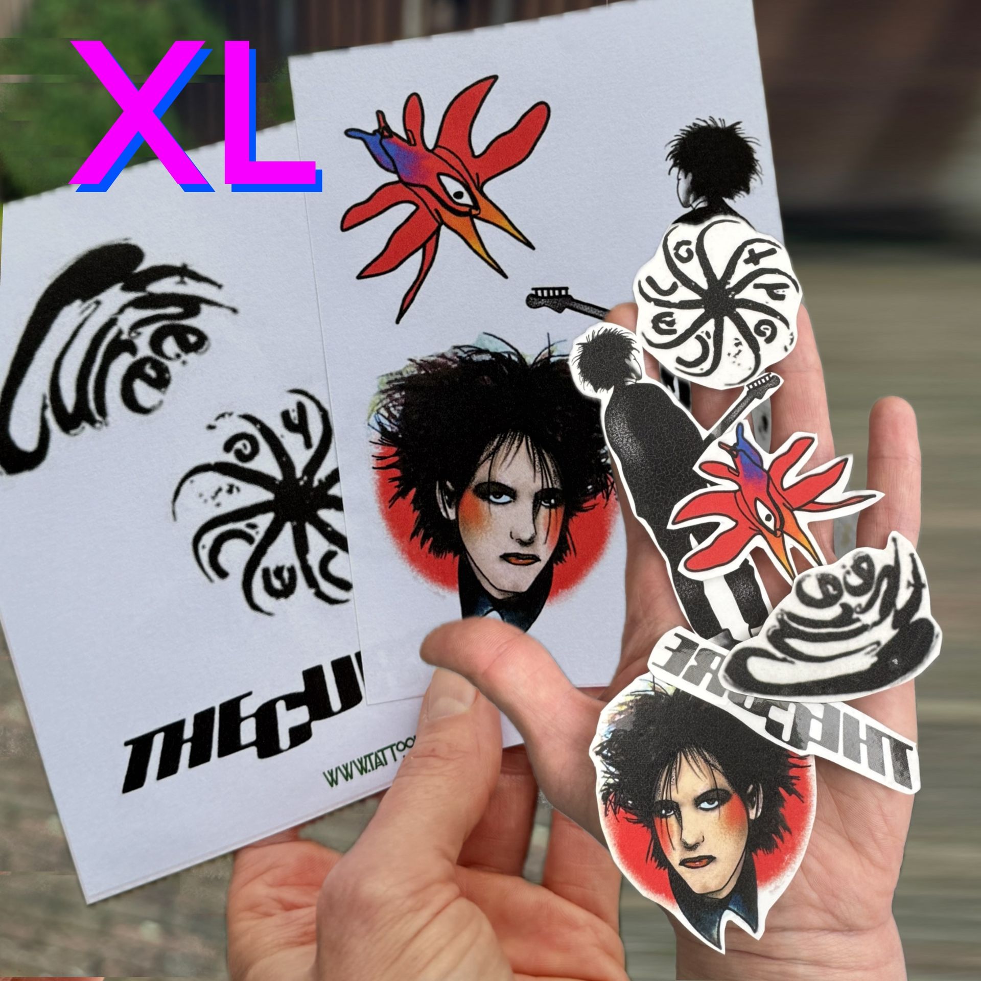 Temporary tattoo set 6 XL The Cure Robert Smith