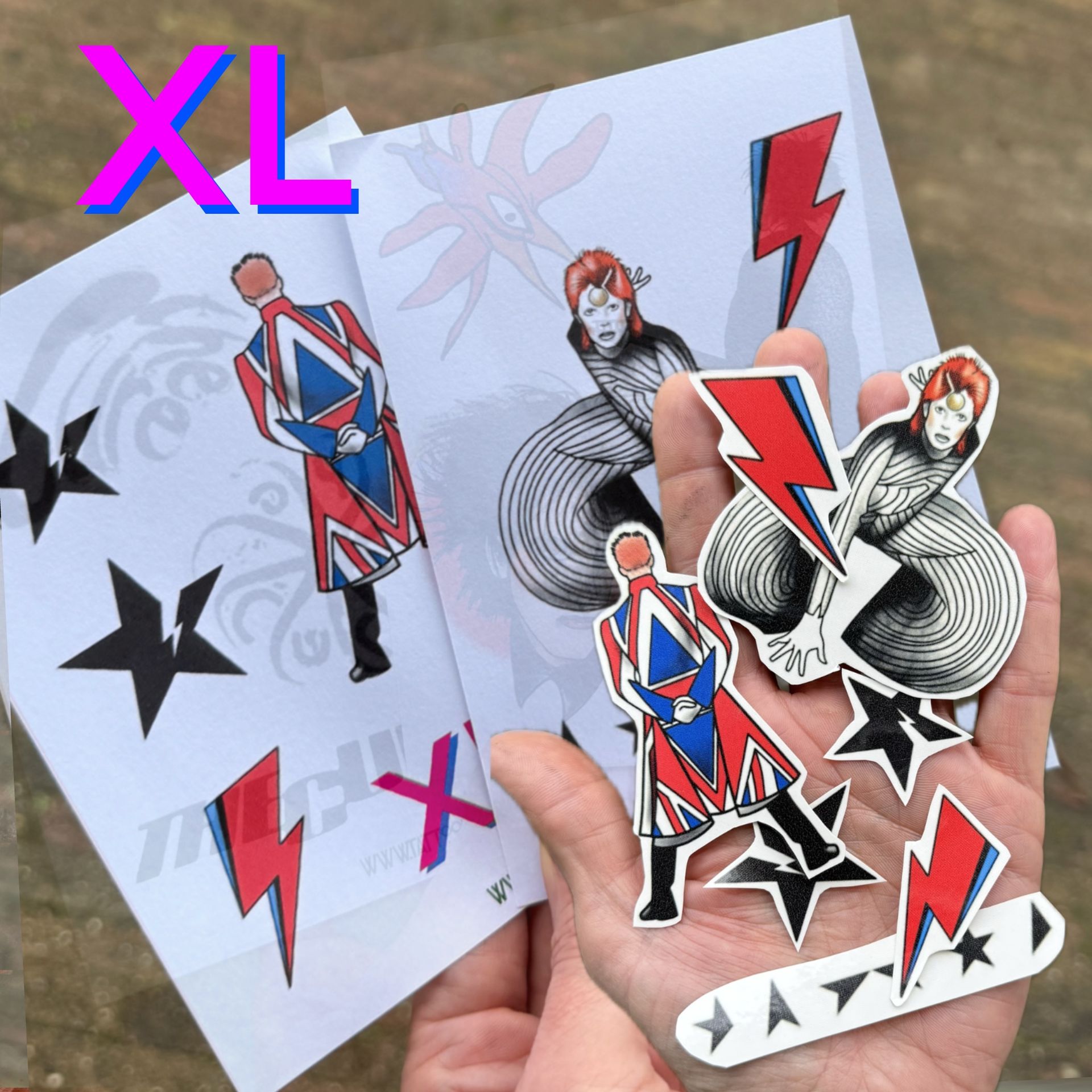 Temporary tattoo set 7 XL David Bowie