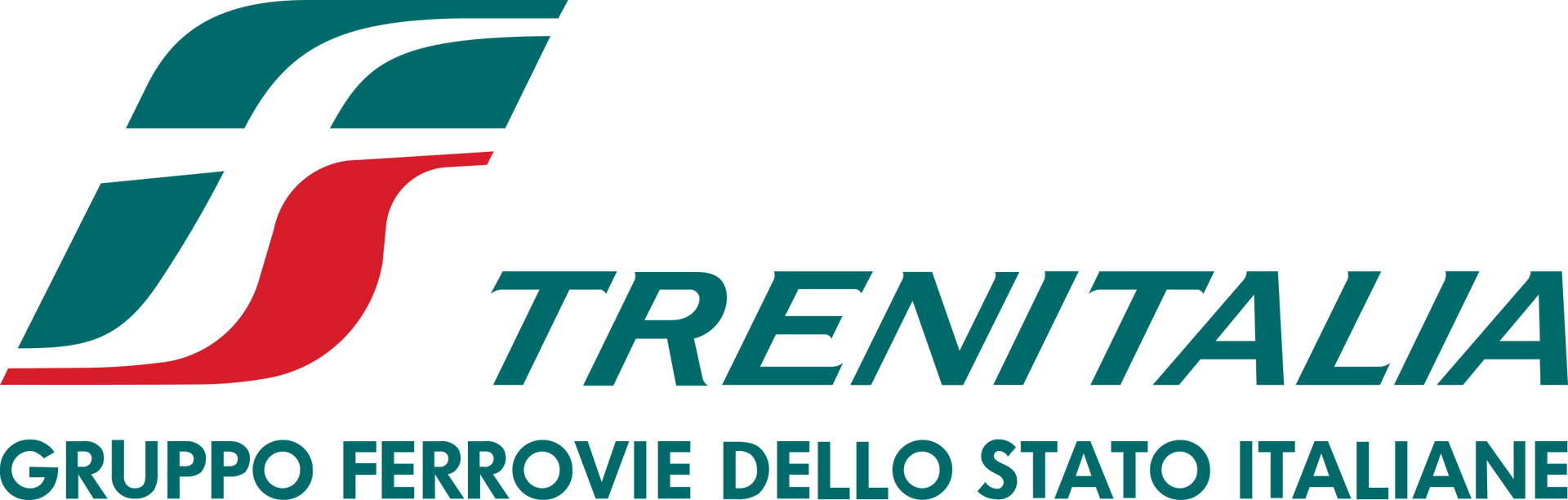 A green and red logo for trenitalia gruppo ferrovie dello stato italiano