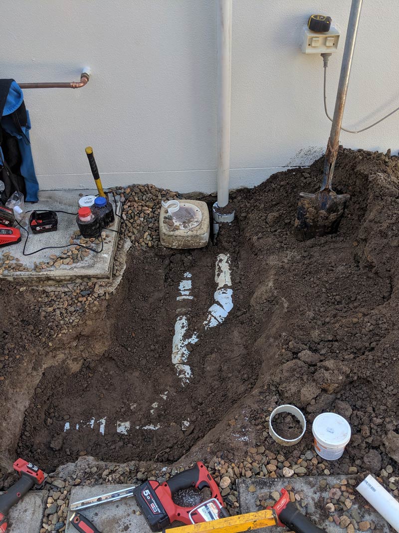 Excavation For Pipe Renovation — Antony Garrett Plumbing Services In Childers QLD