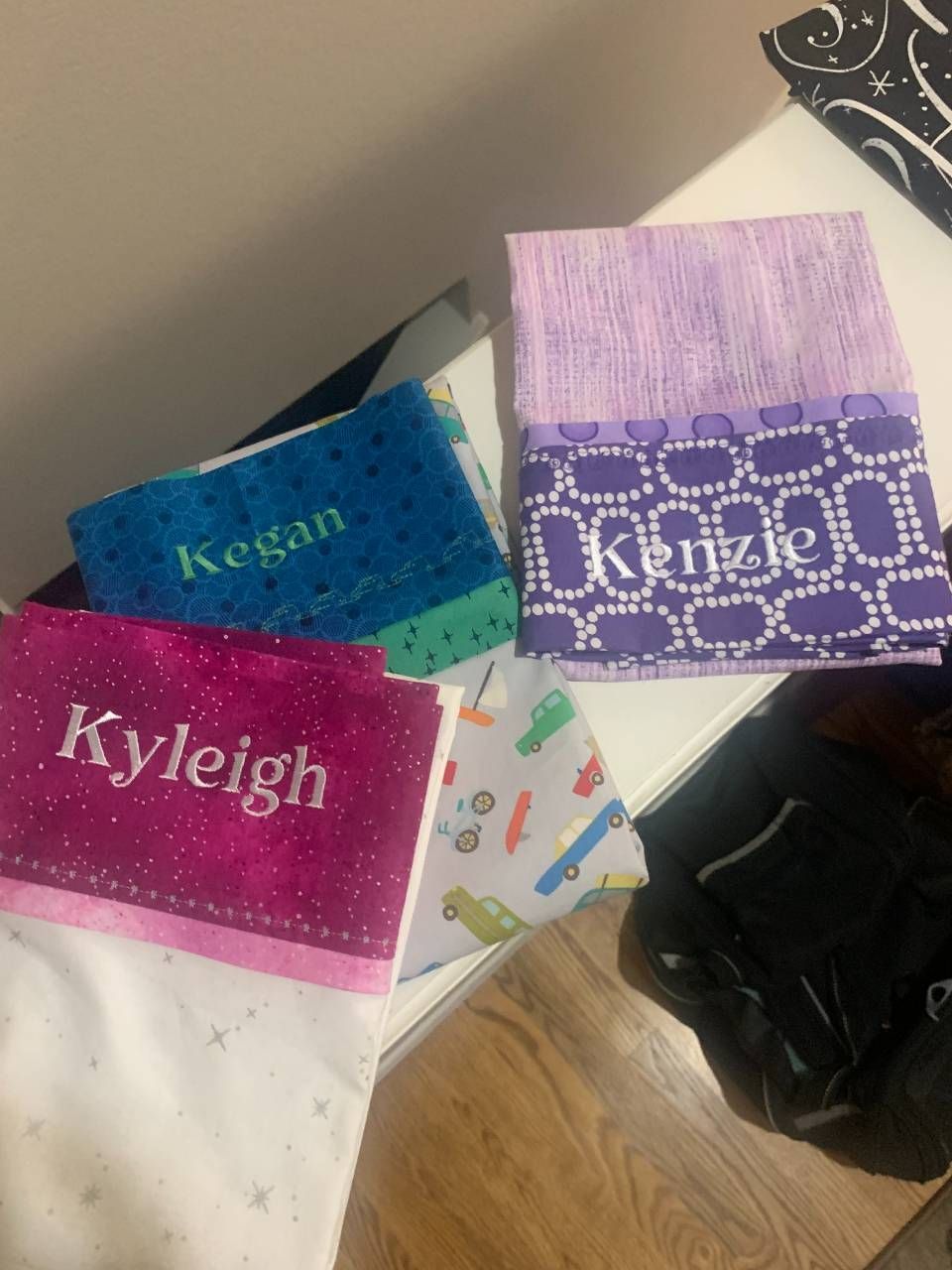 Name embroidery in towel