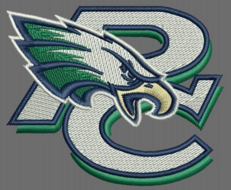 An eagle is embroidered