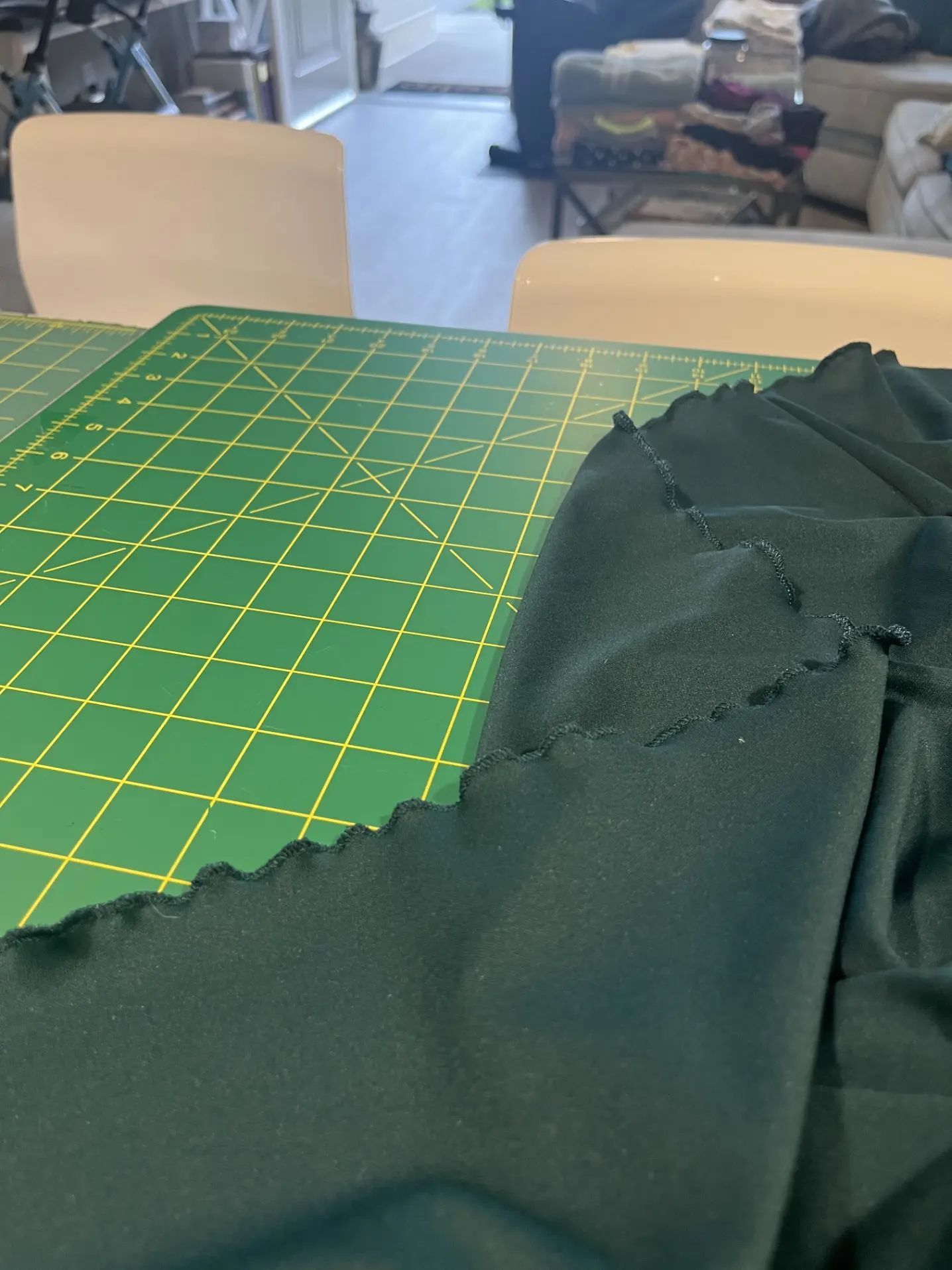 A piece of green fabric