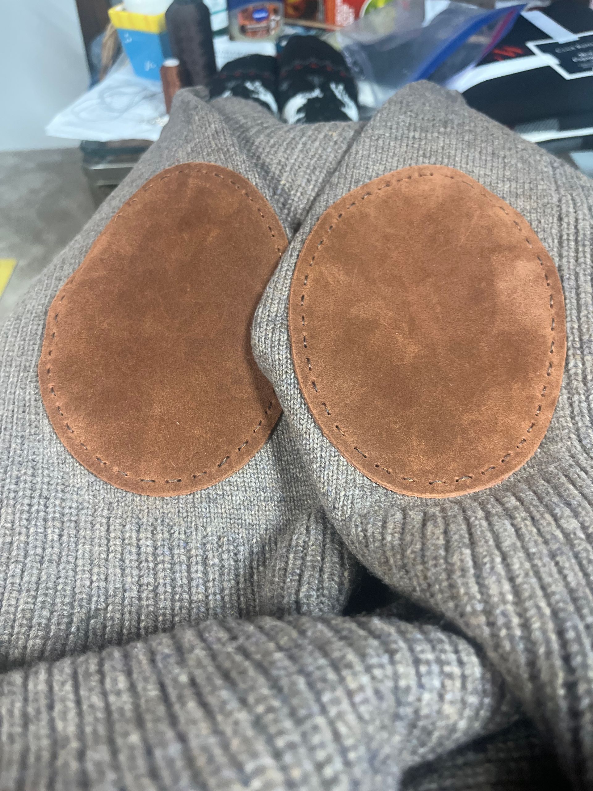 Sweater with elbow patches