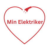 Ett rött hjärta med orden min elektriker på