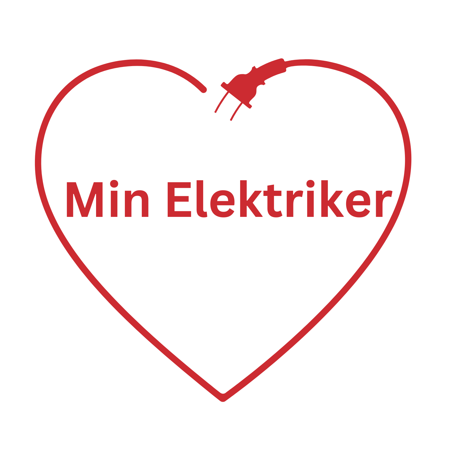 Ett rött hjärta med orden min elektriker på