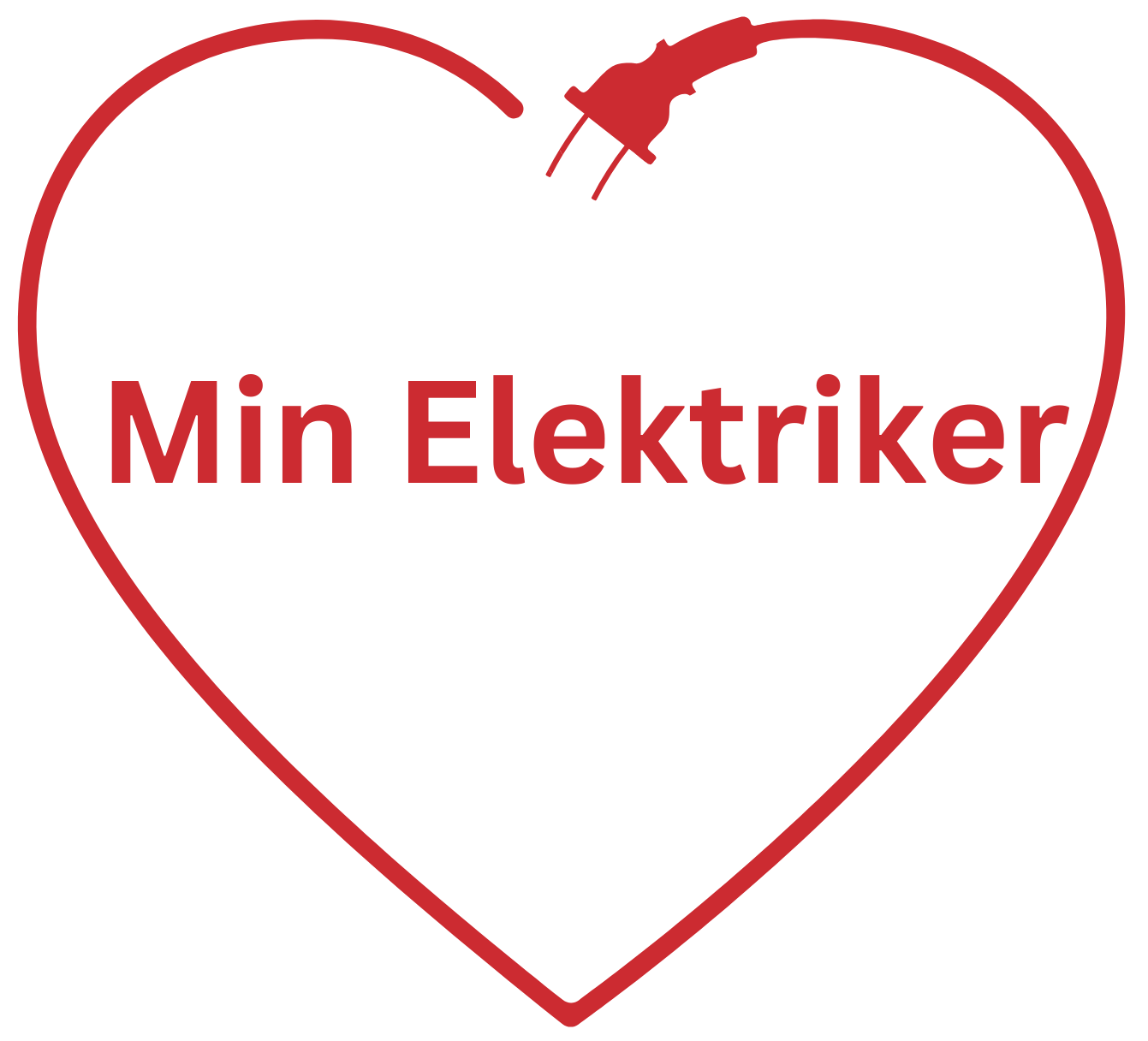 Ett rött hjärta med orden min elektriker på
