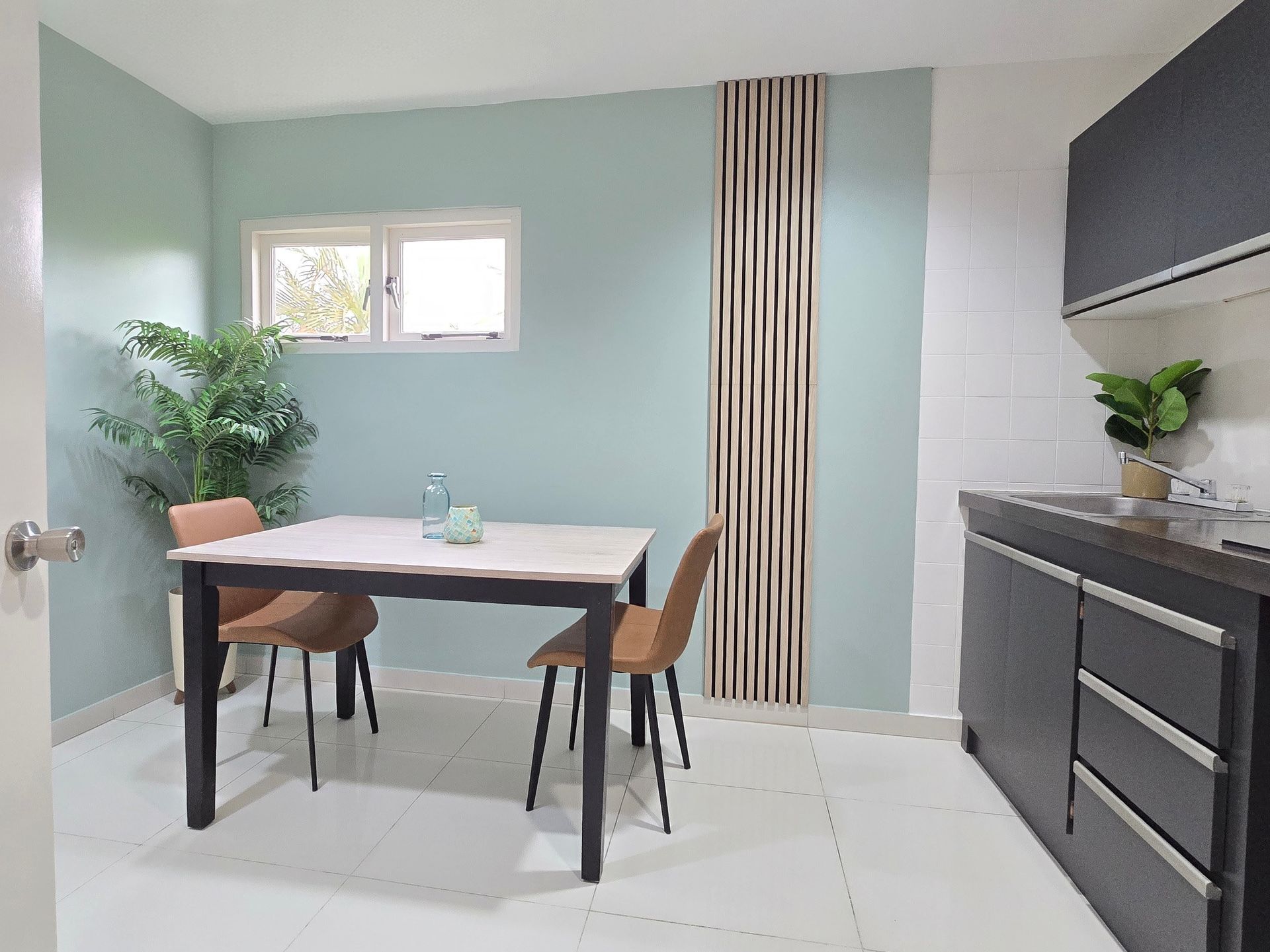 There is a large bed in the middle of the room.