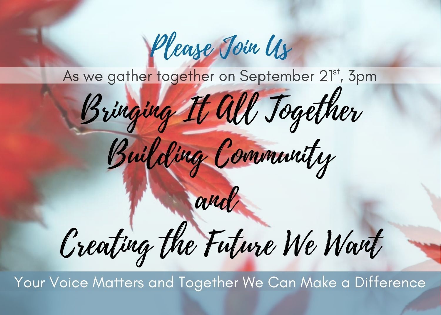 Invitation to a community gathering