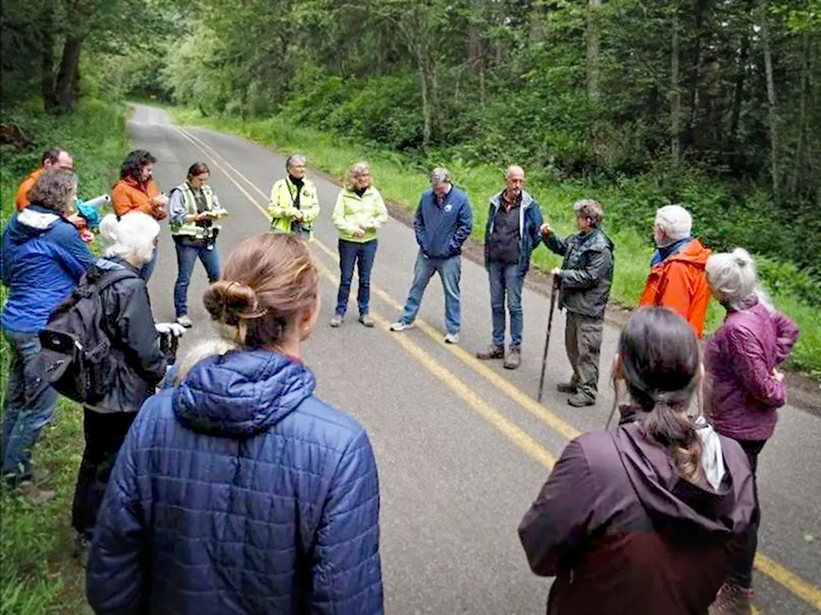 KEC, County Com. Gelder, and Senator Rolfes held a tour of Eglon forest for community in 2022.