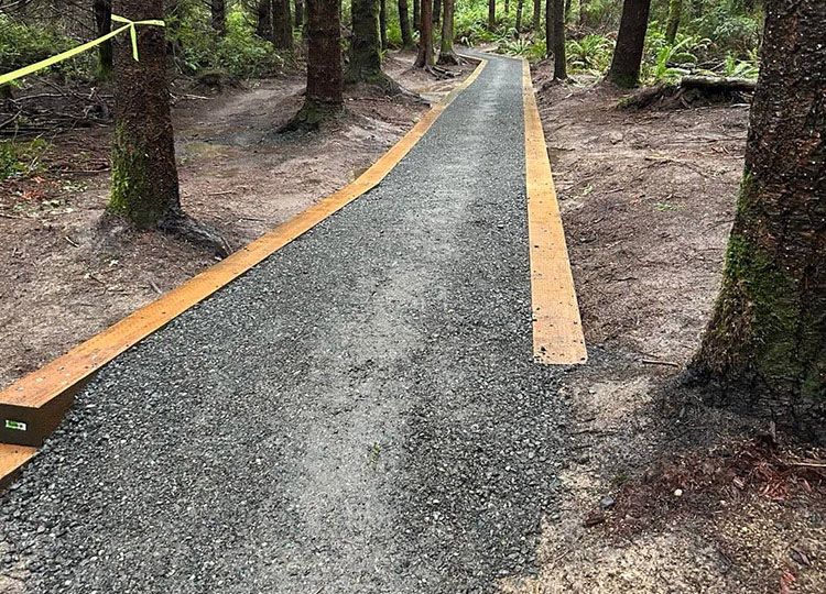 A newly completed trail at Port Gamble Forest Heritage Park