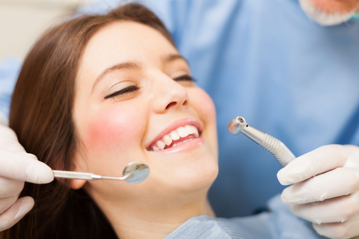 Woman at the dentist