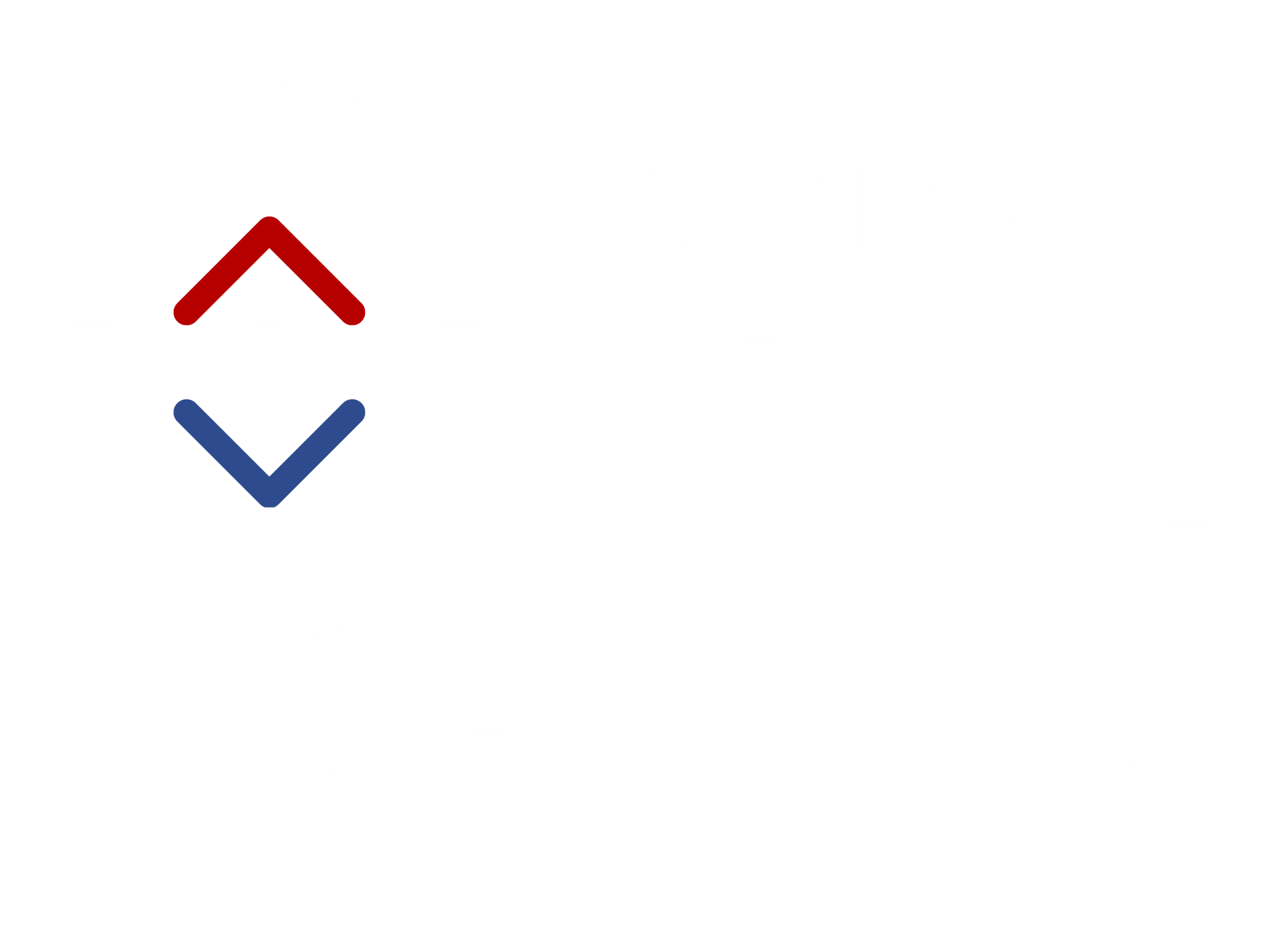 Red upward arrow over blue downward arrow.